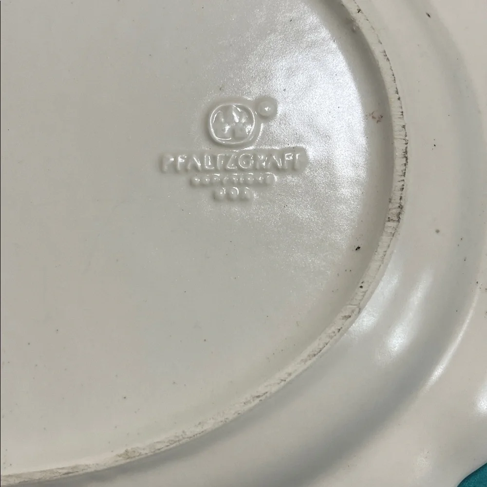 Vintage Pfaltzgraff Oval Ceramic Serving Platter Tray Tea Rose Pattern